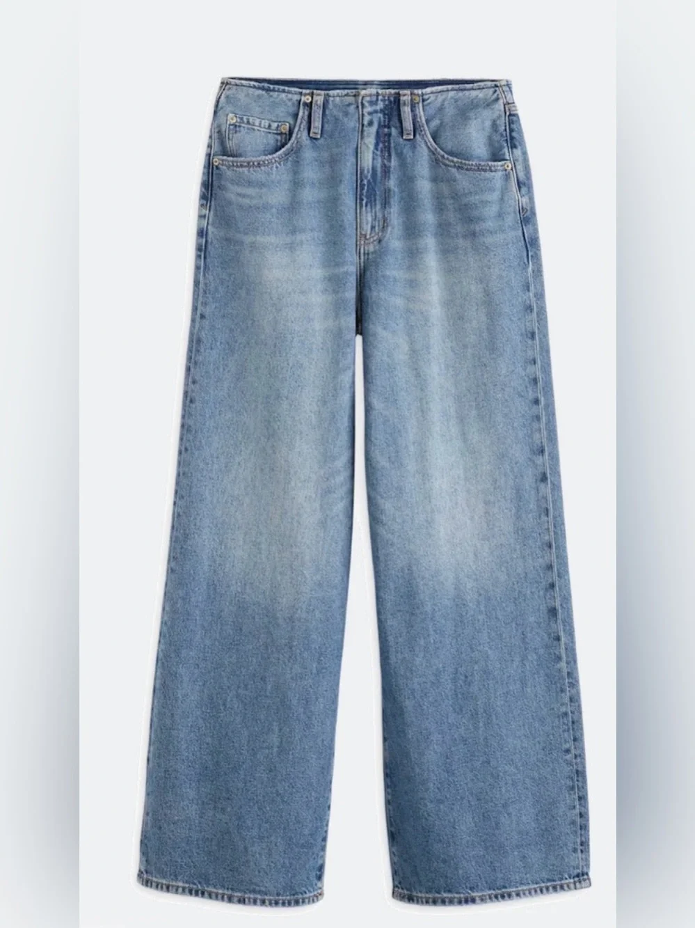 NWT🔖 DAZE Denim Kickback Waistless Palazzo Jeans 24 Wide Leg Indigo - Picture 5 of 16
